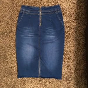 BLUE ROPE demon pencil skirt